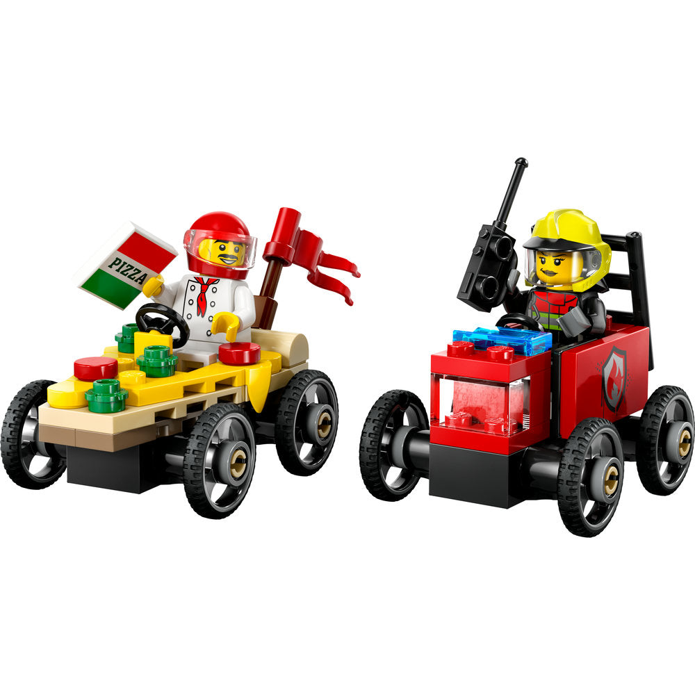60458 Pizza vs. Fire Truck Race Car Pack (Certified) LEGO City