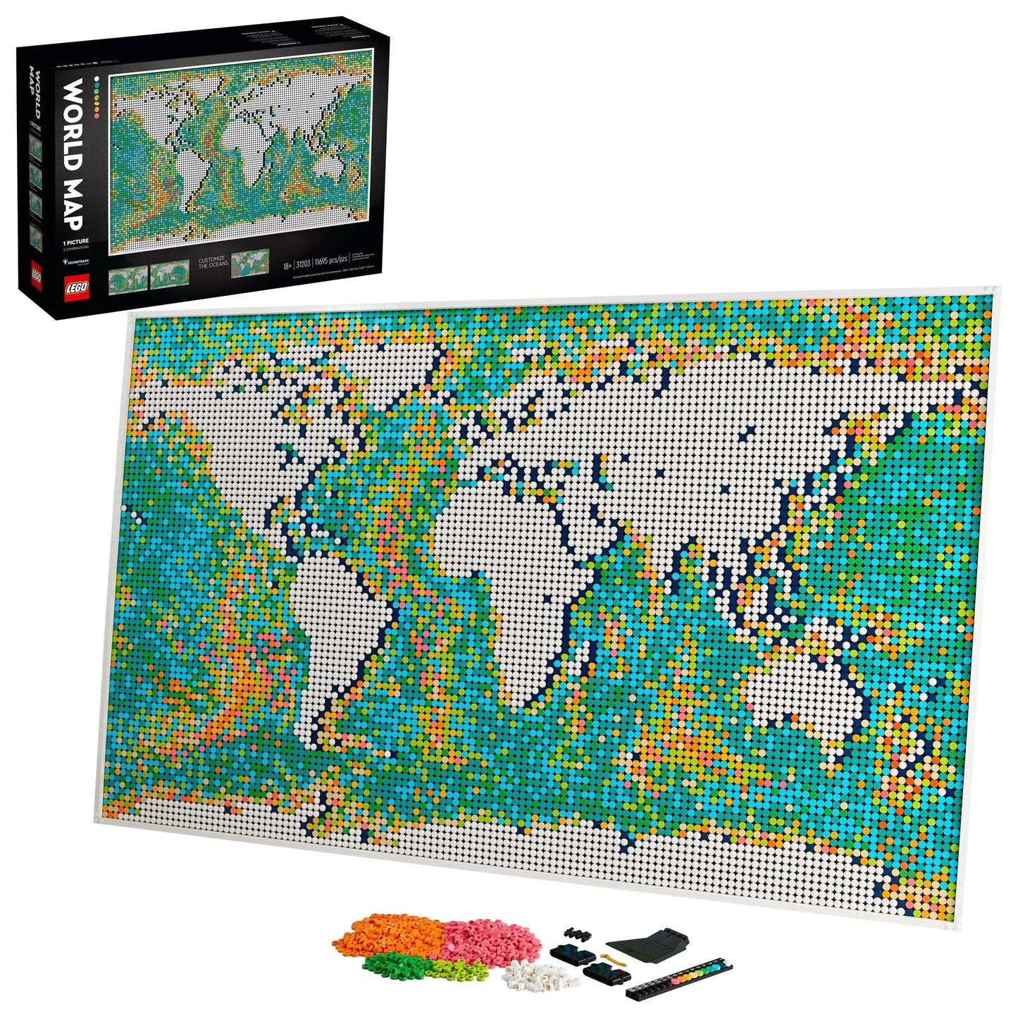 31203 World Map (Retired) LEGO Art
