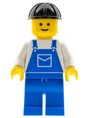 Overalls Blue with Pocket, Blue Legs, Black Construction Helmet (ovr002)