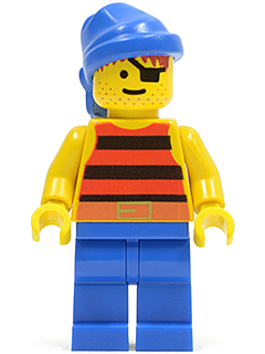Pirate Red / Black Stripes Shirt, Blue Legs, Blue Bandana (pi028)