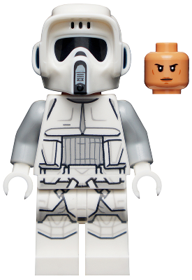 Imperial Scout Trooper, Hoth - Female, Dual Molded Helmet, Nougat Head, Smirk (sw1182)