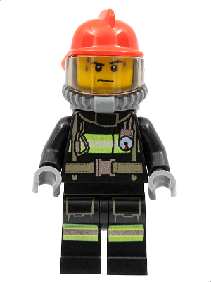 Fire - Reflective Stripes, Sweat Drops, Red Helmet, Breathing Neck Gear with Blue Air Tanks (cty1005)