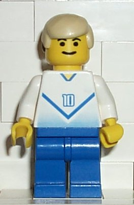 Soccer Player White & Blue Team with shirt #10 (soc084)