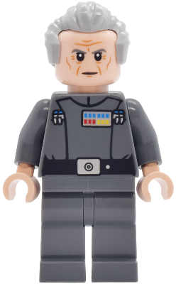 Grand Moff Wilhuff Tarkin - Dark Bluish Gray Uniform, Swept Back Hair, Dark Bluish Gray Eyebrows (sw1471)