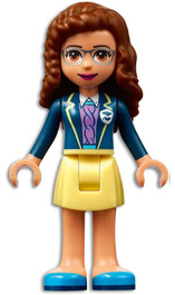 Friends Olivia (Nougat) - Bright Light Yellow Skirt, Dark Blue Jacket, Dark Azure Shoes (frnd0460)