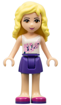 Friends Naya - Dark Purple Skirt, White Top with Pink Flowers (frnd0107)