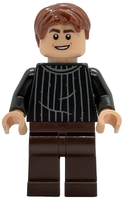 Oliver Wood - Black Striped Sweater, Dark Brown Legs (hp542)