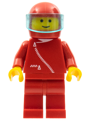 Jacket with Zipper - Red, Red Legs, Red Helmet, Trans-Light Blue Visor (zip002)