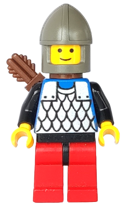 Scale Mail - Blue, Red Legs with Black Hips, Dark Gray Chin-Guard, Quiver (cas287)