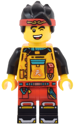 Monkie Kid - Bright Light Orange Racing Suit, Red Legs (mk172)