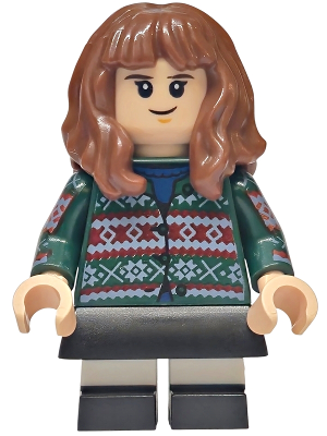 Hermione Granger - Dark Green Sweater, Printed Arms, Black Skirt, and Short Legs with White Stripes (hp611)