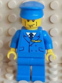 Plain Blue Torso with Blue Arms, Blue Legs, Blue Hat with Pilot Torso Sticker (pln178s)