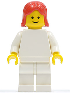 Plain White Torso with White Arms, White Legs, Red Female Hair (pln143)