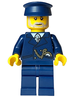 Tourist - Male, Dark Blue Suit and Hat, Light Bluish Gray Beard (bdp109)