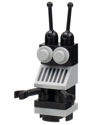 Classic Space Droid - Round Plate Base, Light Bluish Gray and Black (Reissue) (sp133)