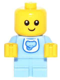 Baby - Bright Light Blue Body with Elephant Bib (col260)