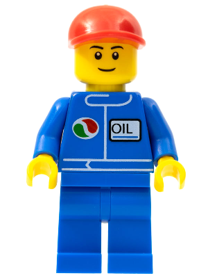 Octan - Blue Oil, Blue Legs, Red Short Bill Cap, Black Eyebrows (oct055a)