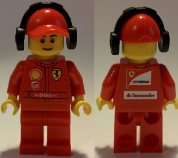 F1 Ferrari Marshall with Torso Stickers with Shell, UPS, Ferrari, Santander and Kaspersky Logos Pattern (rac056)