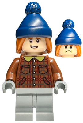 Ron Weasley - Reddish Brown Plaid Jacket, Light Bluish Gray Medium Legs, Dark Orange Hair with Dark Blue Stocking Cap (hp459)