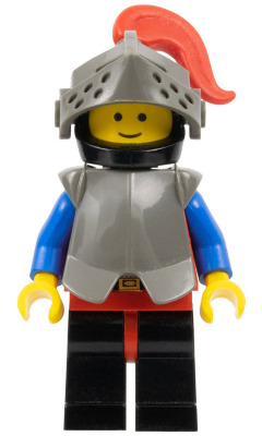 Breastplate - Armor over Red, Black Helmet, Dark Gray Visor, Red Plume (cas170)