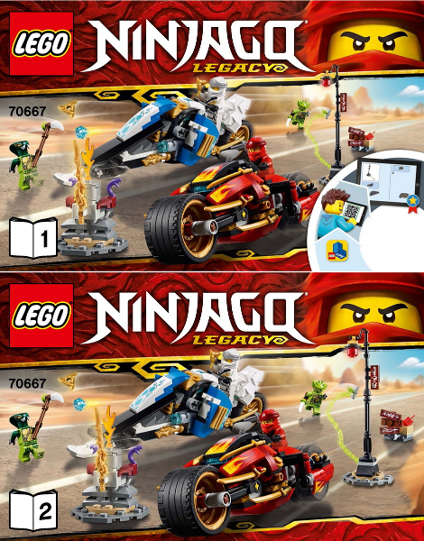 70667 Kai's Blade Cycle & Zane's Snowmobile (Used) LEGO Ninjago