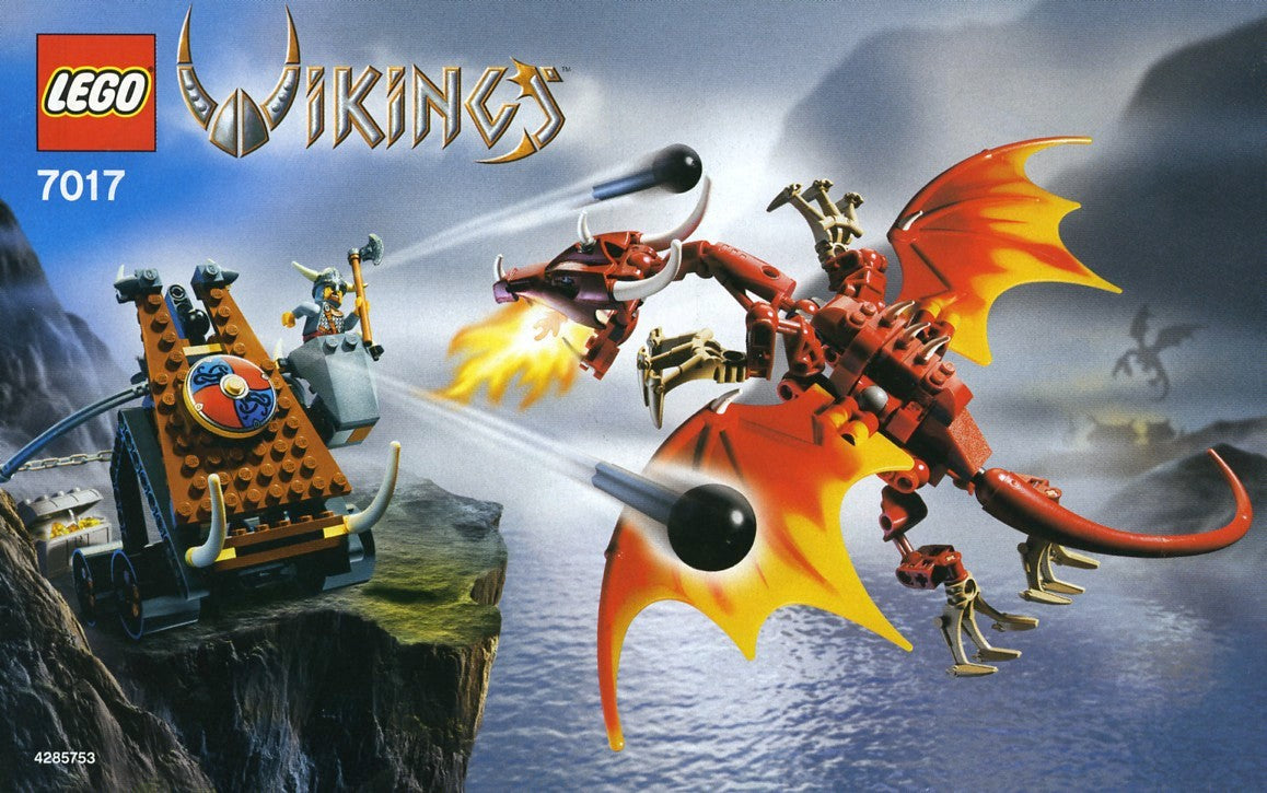 7017 Viking Catapult versus the Nidhogg Dragon (Certified) LEGO Vikings