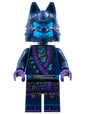 Wolf Mask Claw Warrior - Dark Blue and Dark Azure Mask, Neck Bracket (njo0869)