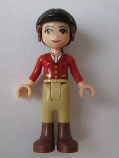 Friends Olivia (Light Nougat) - Tan Riding Pants, Red Jacket, Black Riding Helmet (frnd0158)