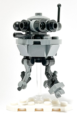Imperial Probe Droid - Black and Dark Bluish Gray Body, White Plate Stand (sw1190)