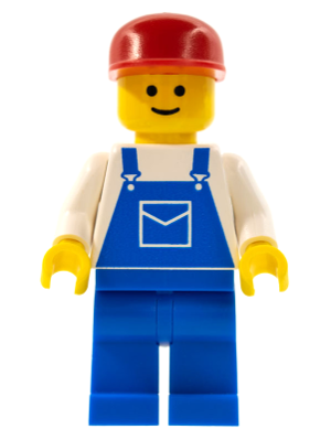 Overalls Blue with Pocket, Blue Legs, Red Cap (ovr003)
