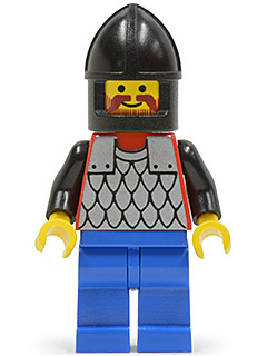 Scale Mail - Red with Black Arms, Blue Legs, Black Chin-Guard (cas152)