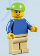 Plain Blue Torso, Tan Legs, Lime Short Bill Cap (edu003)