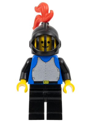 Breastplate - Blue with Black Arms, Black Legs, Black Grille Helmet, Red Plume (cas231)