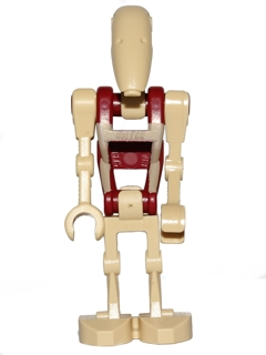 Security Battle Droid - Dark Red Torso with Tan Insignia, Angled Arm and Straight Arm (sw0600)