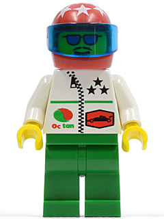 Octan - Stars, Green Legs, Red Helmet 7 White Stars, Trans-Dark Blue Visor (oct042)
