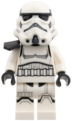 Imperial Stormtrooper - Dual Molded Helmet with Light Bluish Gray Panels on Back, Black Pauldron, Shoulder Belts, Medium Nougat Head (sw1525)