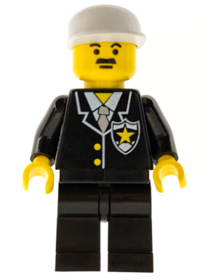 Police - Suit with Sheriff Star, Black Legs, White Cap (cop051)