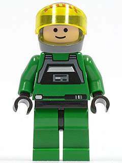 Rebel Pilot A-wing - Light Nougat Head, Trans-Yellow Visor, Green Jumpsuit (sw0031b)