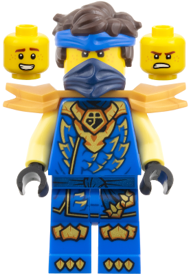 Jay - Dragons Rising, Tunic with Dragon Head, Hair, Wide Pearl Gold Shoulder Armor (njo1073)