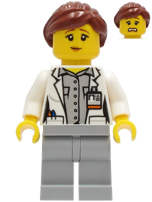 Fire - Female, White Open Jacket over Shirt, Light Bluish Gray Legs, Reddish Brown Hair (cty1252)