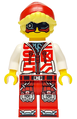 Cooper - Black Visor, White Hoodie, Red Legs (drm069)
