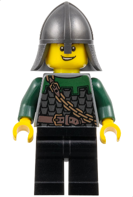 Kingdoms - Dragon Knight Scale Mail with Chain and Belt, Helmet with Neck Protector, Open Grin (cas463)