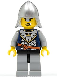 Fantasy Era - Crown Knight Scale Mail with Crown, Helmet with Neck Protector, Scar Across Lip (cas338)