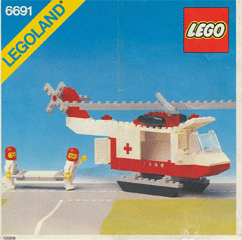 6691 Red Cross Helicopter (Used) LEGO Town
