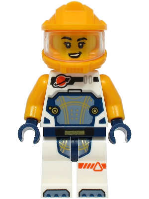 Astronaut - Female, White Spacesuit with Bright Light Orange Arms, Bright Light Orange Helmet, Trans-Clear Visor (cty1762)