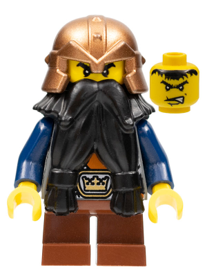 Fantasy Era - Dwarf, Black Beard, Copper Helmet with Studded Bands, Dark Blue Arms (cas433)
