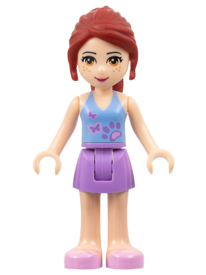Friends Mia - Medium Blue Top with 2 Butterflies, Medium Lavender Skirt (frnd0009)