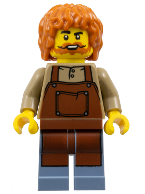The Art of Chocolate Technician - Male, Reddish Brown Apron, Sand Blue Legs, Dark Orange Hair (bdp159)