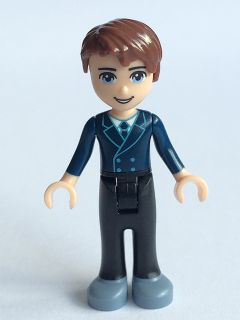 Friends David - Black Trousers, Dark Blue Jacket and Tie (frnd0129)