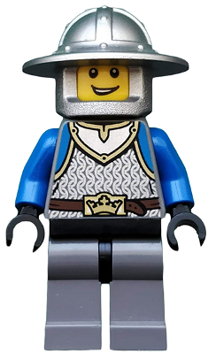 Castle - King's Knight Scale Mail, Crown Belt, Helmet with Broad Brim, Open Grin (cas517)